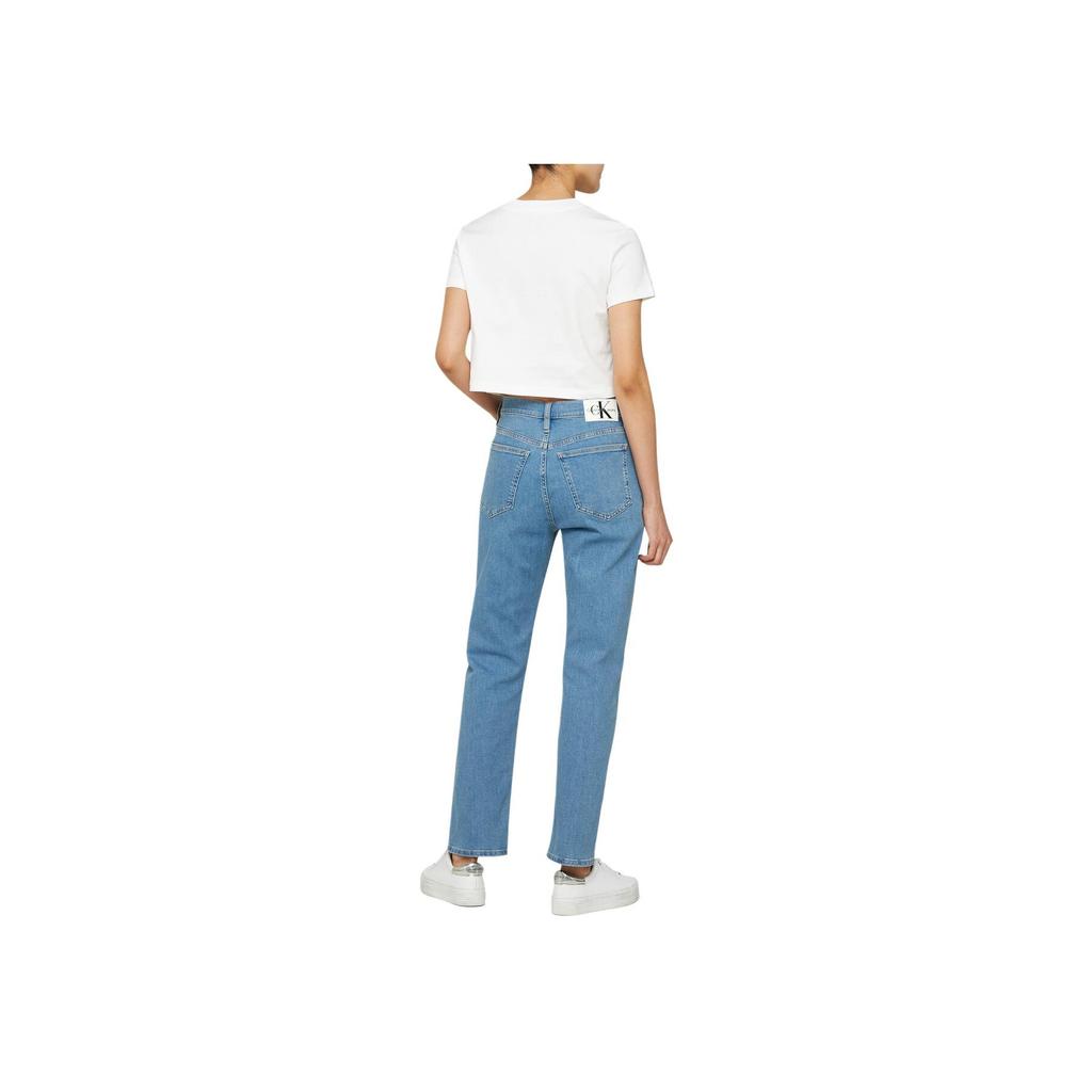 Calvin Klein Solid Short Sleeve T-Shirt Women tops White J224288-YAF