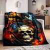 1pc Dragons Skulls Lightweight Flannel Blanket, Comfortable and Warm Blanket, for Office and Camping Sofa Bed, Livingroom125