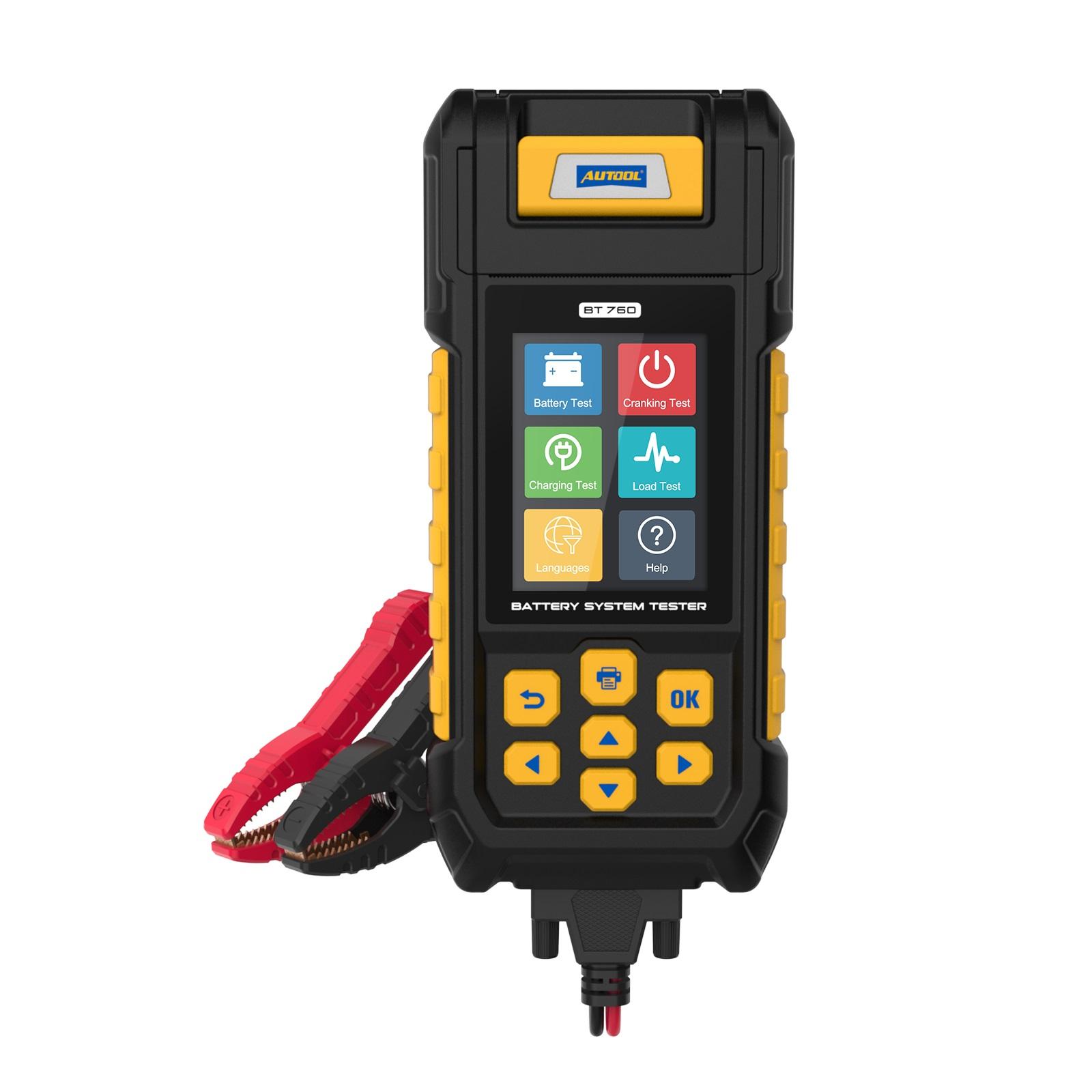 

AUTOOL BT760 12/24V Car Battery Tester with Printer Battery Cranking Charging Test Analyzer for trucks&cars&motorcycles бежевий