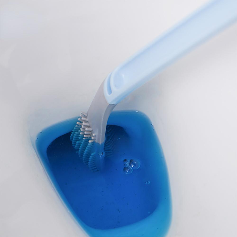 Silicone Toilet Brush Non-slip Long Handle Toilet Cleaning Brush Toilet Cleaning Brush Bathroom Bendable Silicone Tpr Brush Head