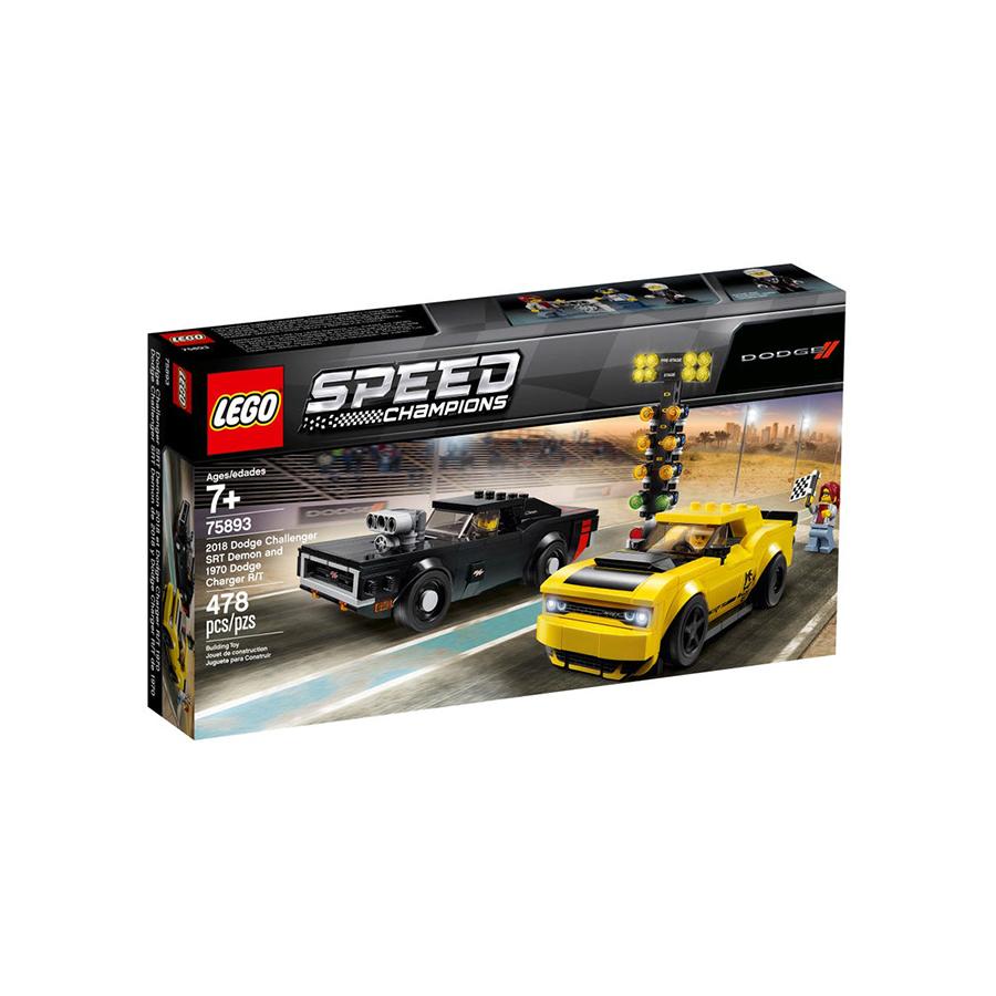 LEGO Speed Super Racing Plastic Dodge Challenger SRT Demon&1970 Dodge Charger R/T Building Blocks 301-600pcs