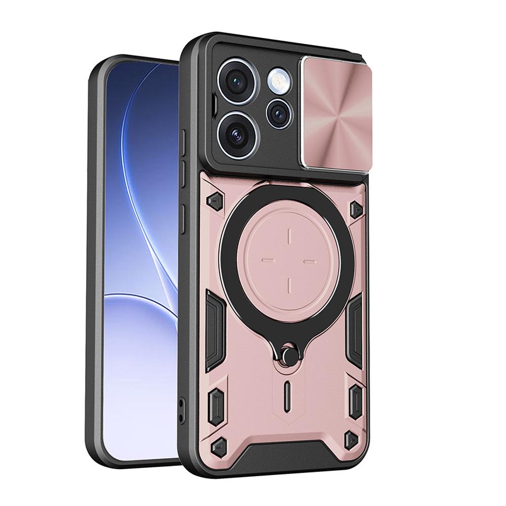 Slide Lens Cover for OPPO Reno 15 Pro Global Case Armor Magnetic Ring Holder Protection Phone Cover Capa