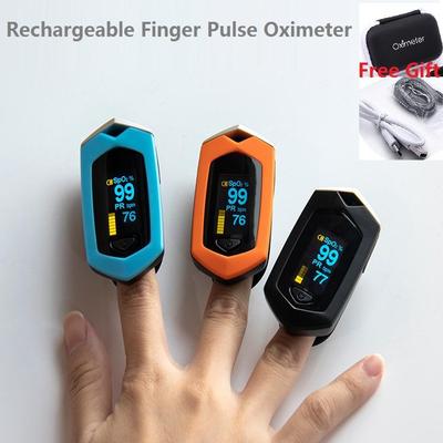 Medical Rechargeable Finger Pulse Oximeter Built-in Lithium Battery Blood Oxygen Saturation Meter Portable Spo2 Heart Rate Monitor