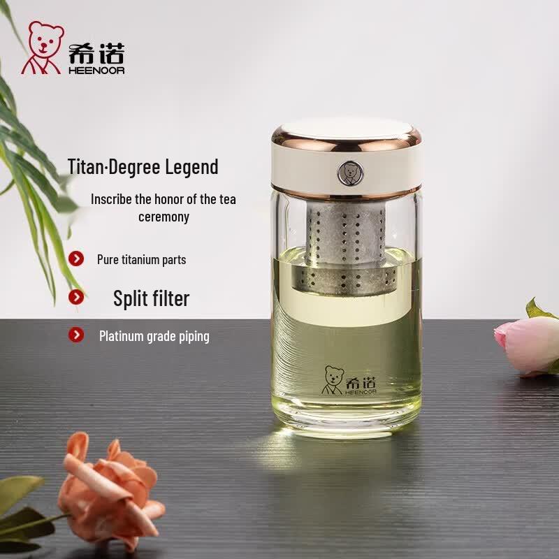 Heenoor Antibacterial Glass Tea Infuser Bottle