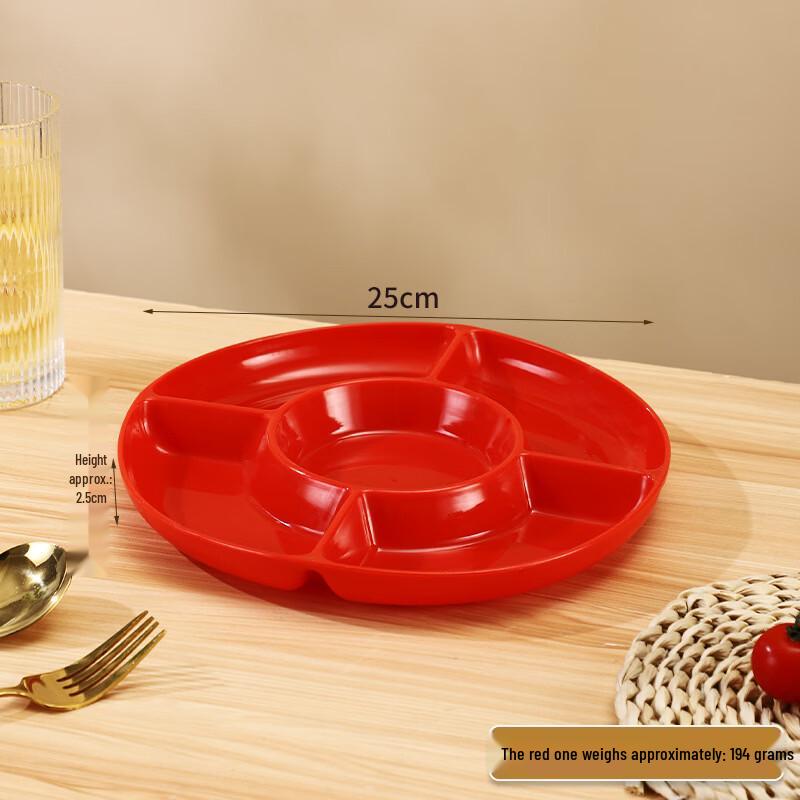 Five-Compartment Round Serving Plate