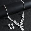 Luxury Bridal Crystal Butterfly Necklace & Earring Set