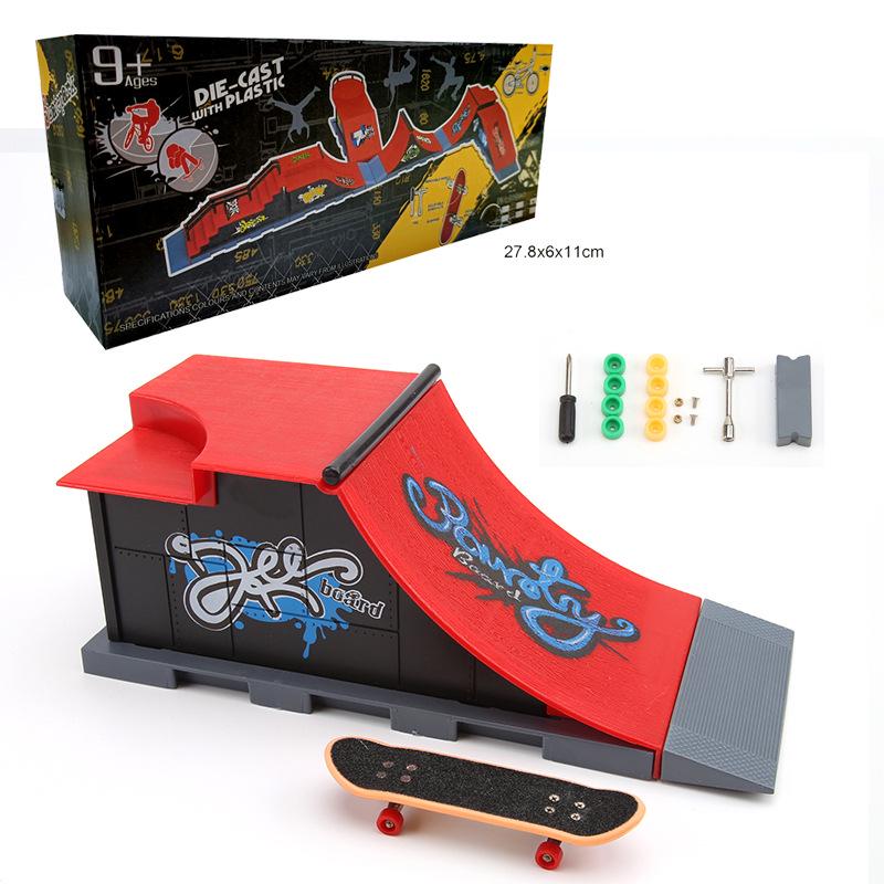 Finger Skateboard Indoor Sports Model - Creative Novelty Scene Props Assembly Toy.