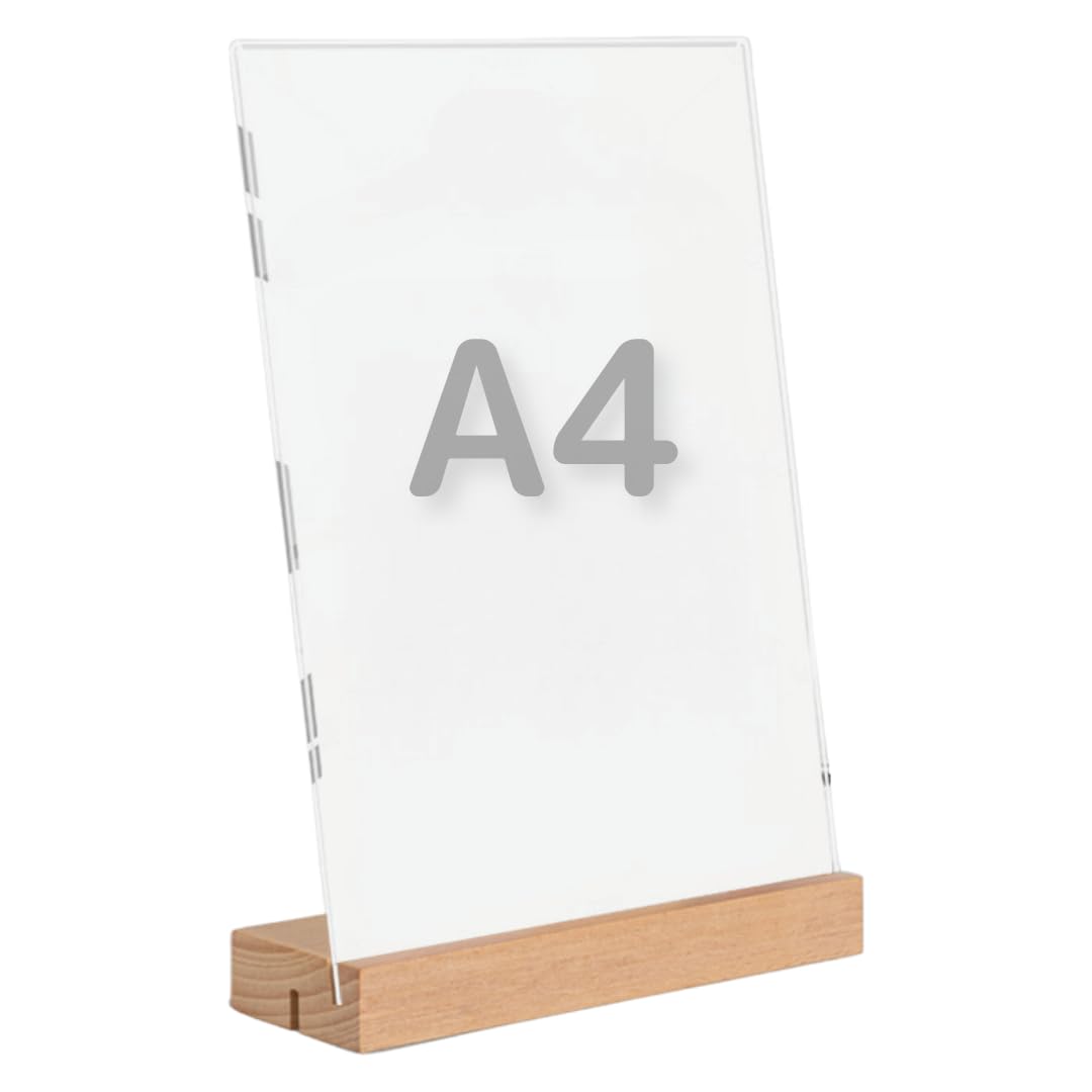 

store88 Pop Stand, A4/A5 Menu Stand, Acrylic Stand, Tabletop Vertical Menu Stand (A4)