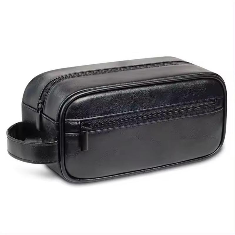 Leather Men's Travel Toiletries Bag High-end Outdoor Portable Makeup Bag Waterproof Portable Travel And Business Storage Bag