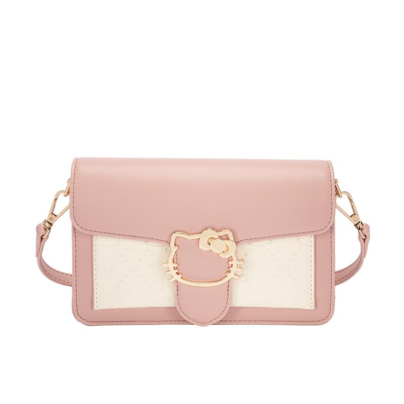New Sanrio MESUCA/Mesuka Hello Kitty Synthetic Leather Shoulder Bag, Crossbody Bag, Small Square Bag Women's HHF24980