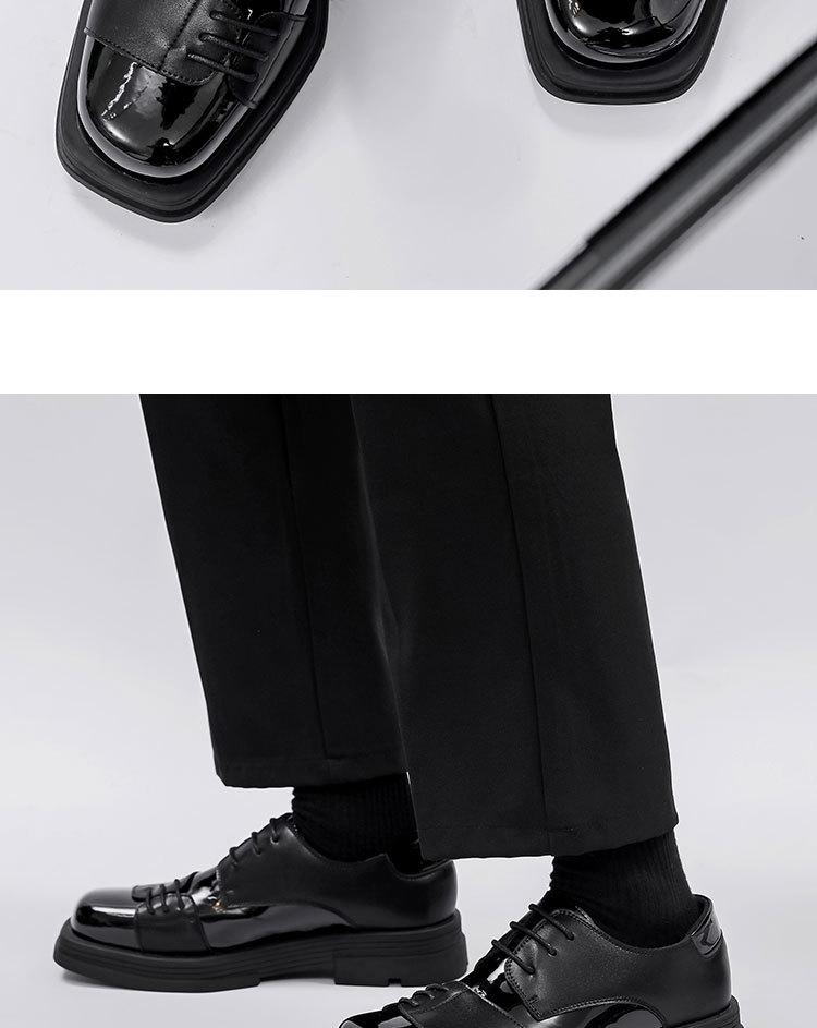 Men's 2025 Square Toe Height Increasing Leather Derby Shoes - Casual, Formal, & Wedding Wear