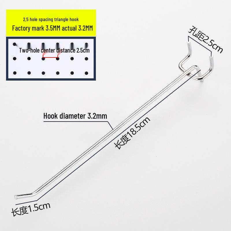 Lochwand und Schmuck Doppelzinkenhaken, Dreifuß, Supermarktregal und gerade Haken