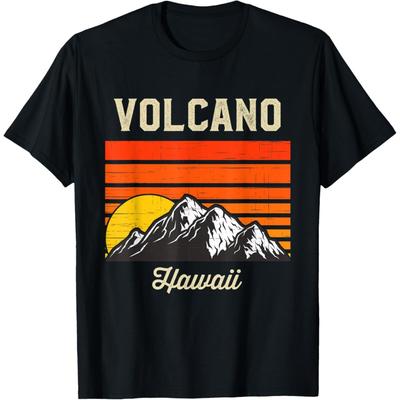 Vulkan Hawaii Retro Hawaiianische Insel T-Shirt