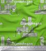 Soimoi Blue Japan Crepe Satin Fabric Sketch Monuments Architectural Printed Craft Fabric by the metre 42 Inch