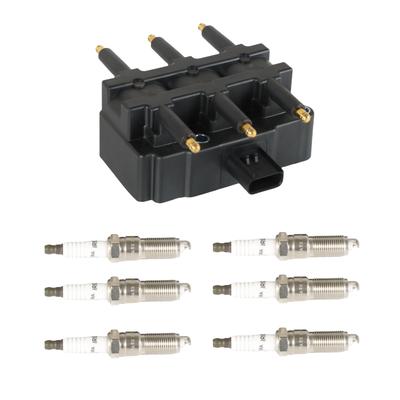1pc Ignition Coils+ 6pcs Iridium Spark Plug for 2007-2011 Jeep Wrangler UF305+3381