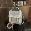 Schoolbag Korean Version of Sweet College Style Simple Backpack 1011 Summer New Fashion Texture Portable Small Square Bag Tide