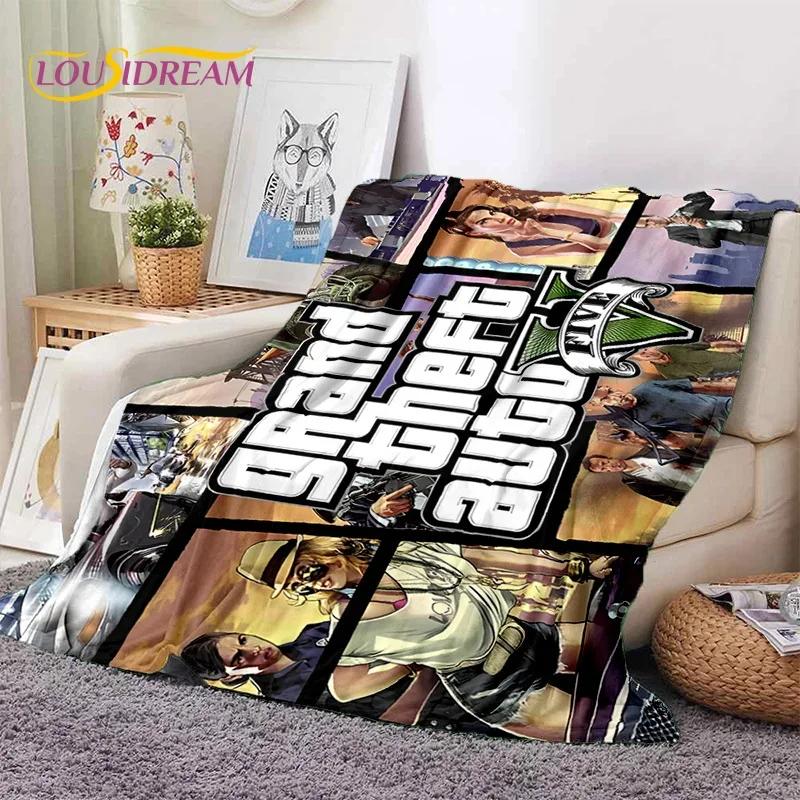 GTA Game Grand Theft Auto Gamer Soft Flannel Blanket for Beds Bedroom Sofa Picnic,Throw Blanket for Cover Outdoors Leisure Gift
