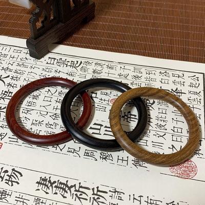 Breiter Runder Sandelholz Armreif Chinesischer Ethnischer Stil Retro Handring Sandelholz Armband Damen