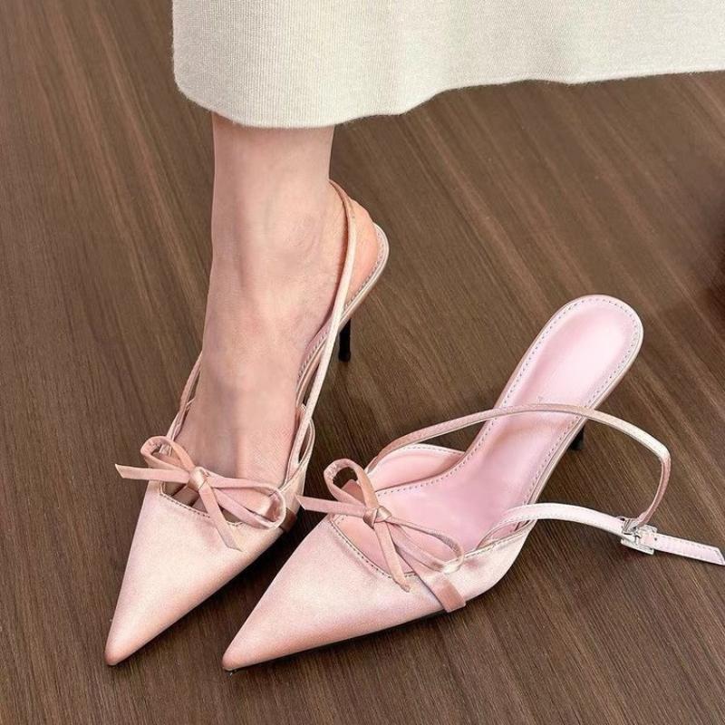 Fashion Pointy single-shoe women 2025 new spring stiletto sandals French with skirt temperament  high heels  kawaii shoes