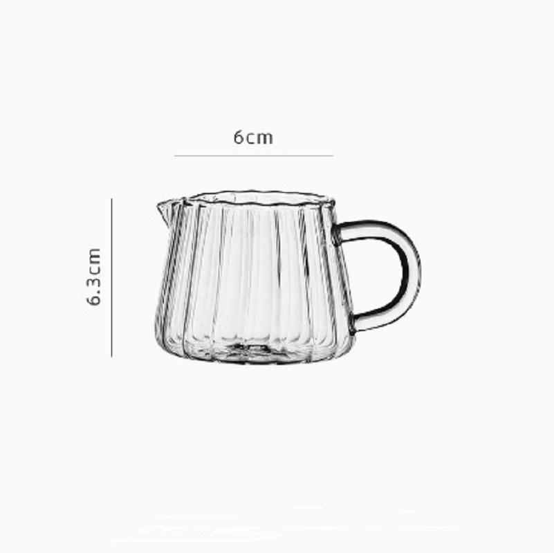 Classic Glass Tea Pitcher Transparent Handle Milk Coffee Cup Heat-Resisting High Borosilicate Glass Coffee Pot Fruit Juice Water Jug