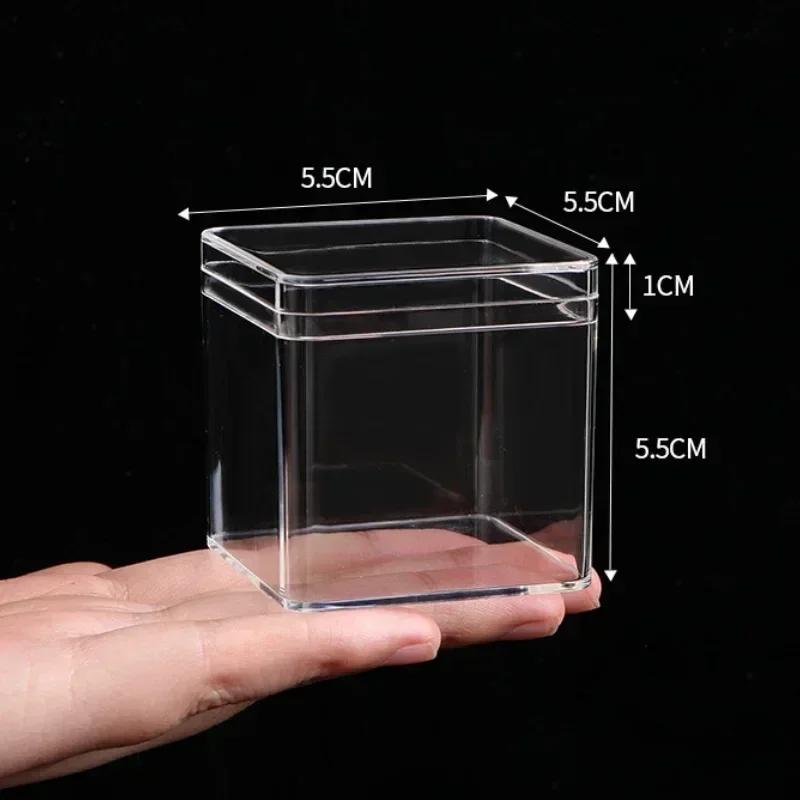 1-50pcs Transparent Acrylic Boxes With Cover Plastic Organizer Gift Packing Box Food Candy Storage Container For Home Display