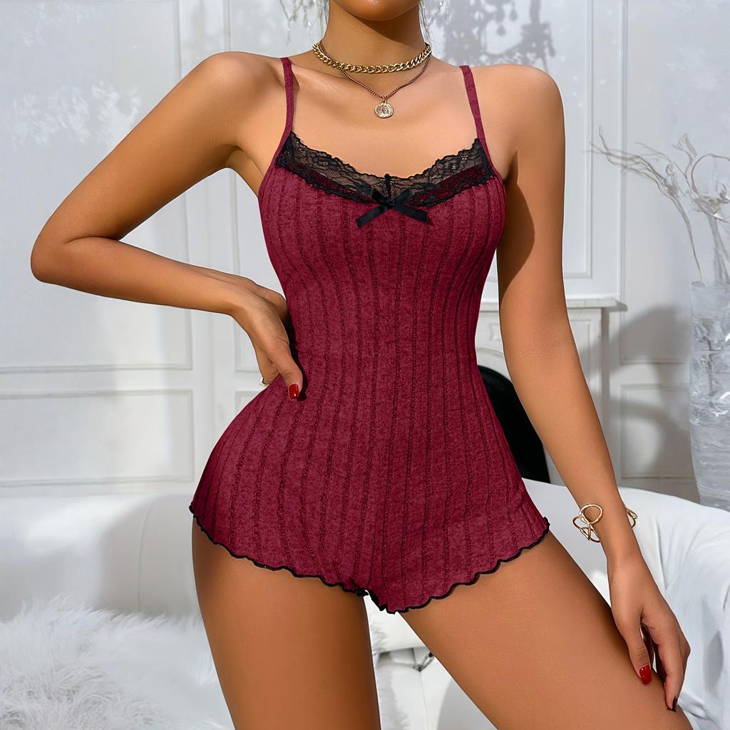 Summer Lace Rompers For Women Sleeveless Jumpsuit Shorts Summer Nightwear