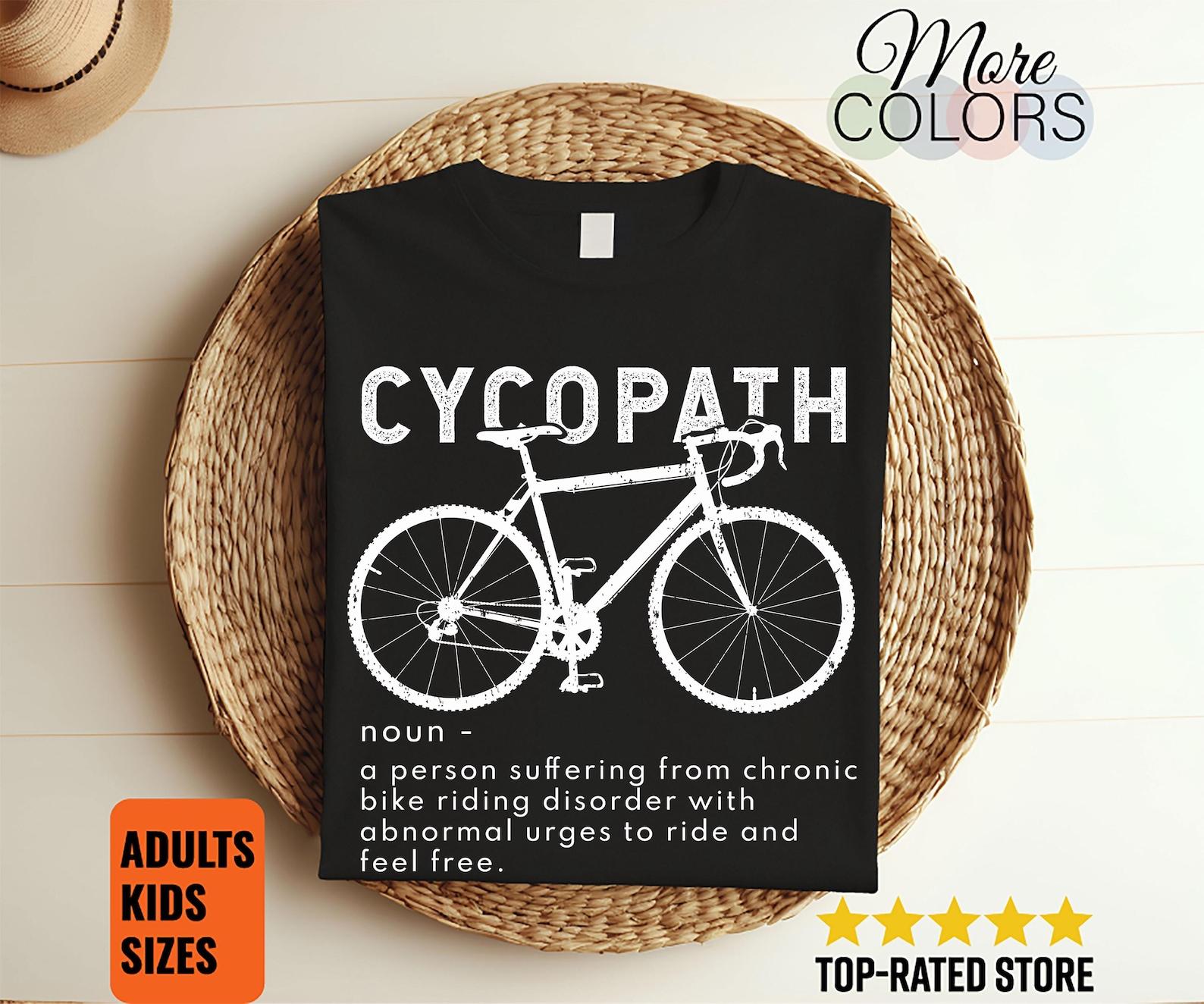 Cycopath Definition Bicycle Cycling Bikes Riding Biking Cyclists Cycologist Vintage T-Shirt, Riders Gift, Triathlon, Cyclocross Triathletes, 110