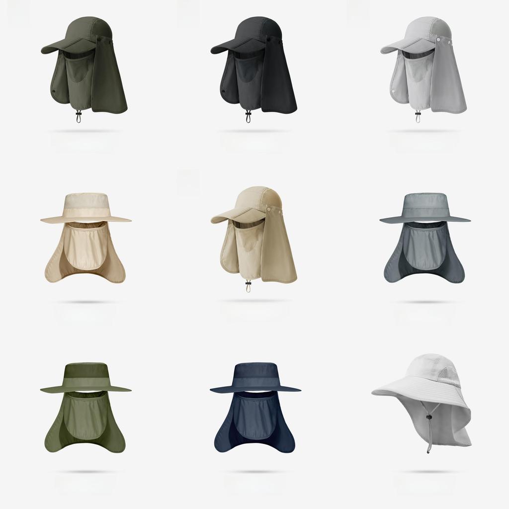 Summer Sun Protection Cap With Large Brim And Removable Design For Outdoor Fishing And Hiking