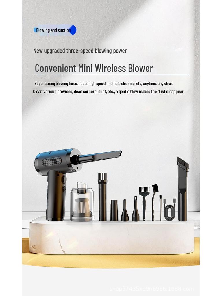 High-Power Wireless Dust Blower: 50000RPM Handheld with Blow & Suction for Computer, Case, & Keyboard