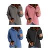 Fuzzy Hooded Sherpa Coat Womens Fleece Jacket Long Sleeve Oblique Zip Up Fall Winter Outerwear With Pockets