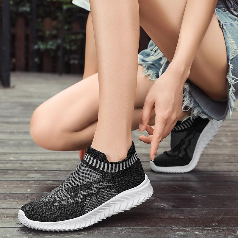 Fashion Pink New Slip On Shoes with Breathable Mesh for Lazy People Comfortable Non Slip Soles Lightweight Travel Shoes for Women 43