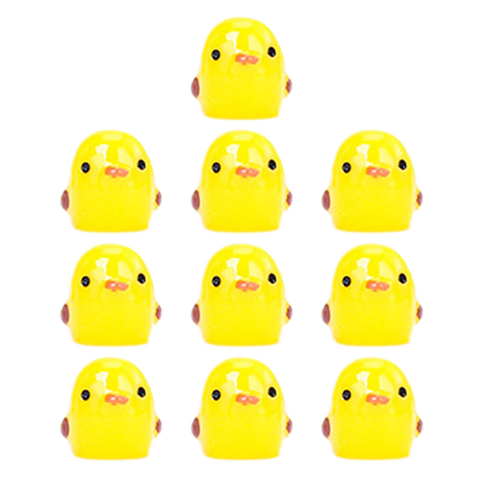 

10 шт. Статуэтки животных, маленькие желтые цыплята, скульптуры, фигурки цыплят, украшения для газона и двора, реквизит для фотографий