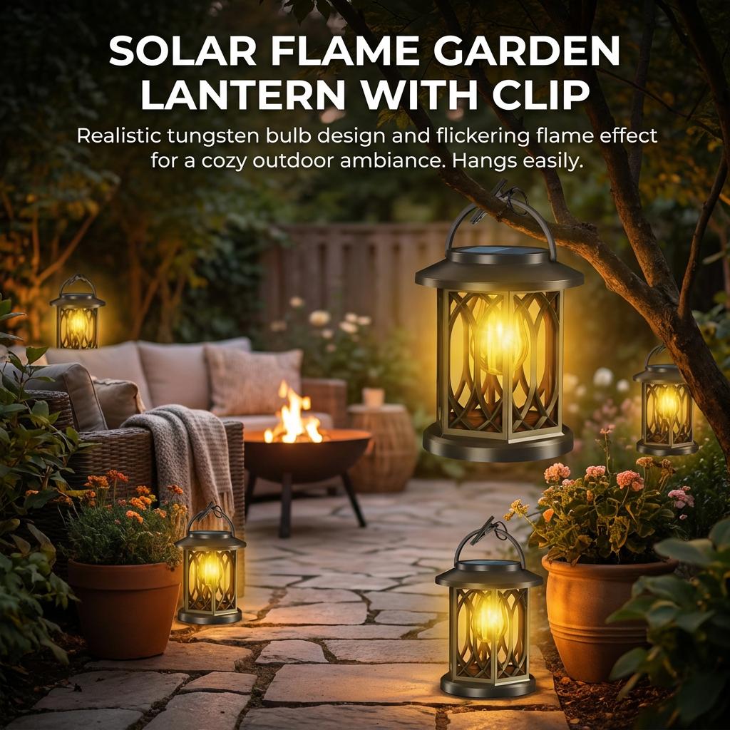 Solar Powered Flames Light Outdoor Garden Decor LED Waterproof Design For Yard Pathway