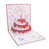Birthday Card Cake Fireworks Stars Balloons 3D Birthday Greeting Card with Light Music Envelope for DIY Present Gold
