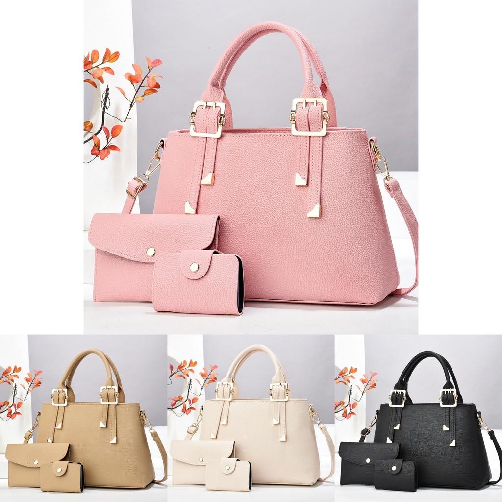 Fashionable Three Piece Macaron Handbag Set With Stylish Shoulder Crossbody Design