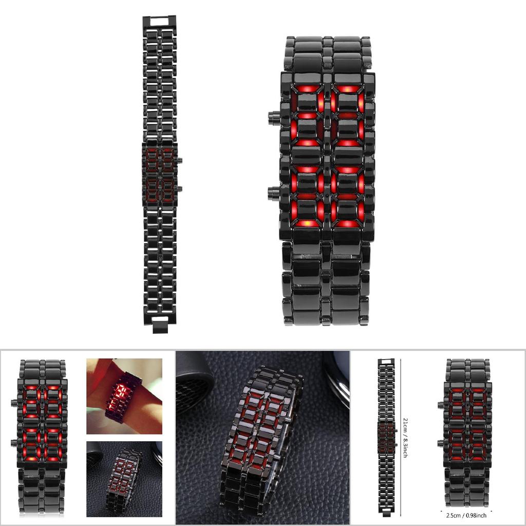 Fashionable Steel Band Couple Bracelet Watch LED Lighting Electronic Wristwatch (#2)