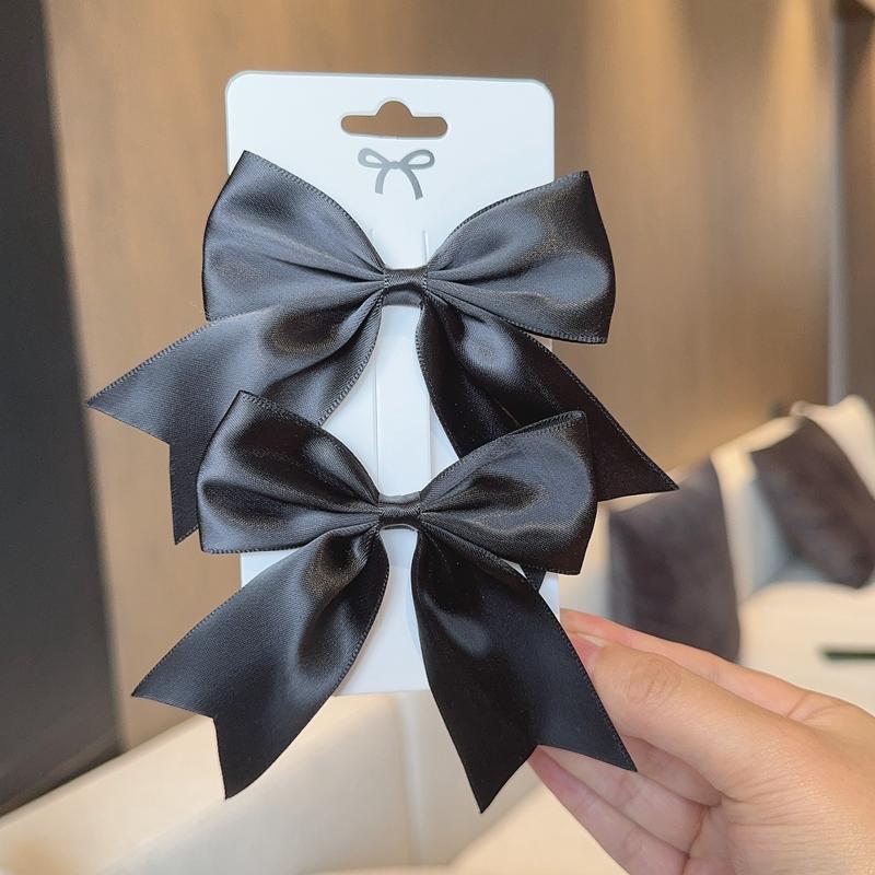 2PCS/LOT Solid Color Ribbon Grosgrain Bows Hair Clip for Kids Girls Hairpins Barrettes Handmade Baby Headwear Hair Accessories