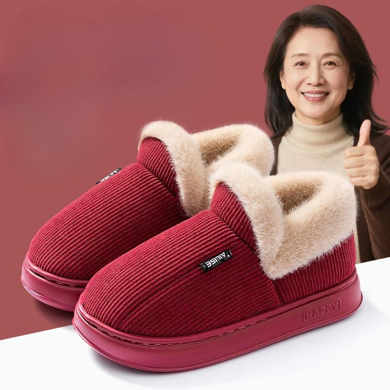 Baumwollschuhe, Taschen und Warme Plüsch-Hausschuhe für drinnen