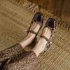 Mode 2025 Nouvelles Chaussures Mary Jane pour Femmes LOISIRS Rétro Boucle Escarpins Peu Profonds Bout Carré Chaussures à Talons Épais Femme Zapatos De Mujer Spot Perle