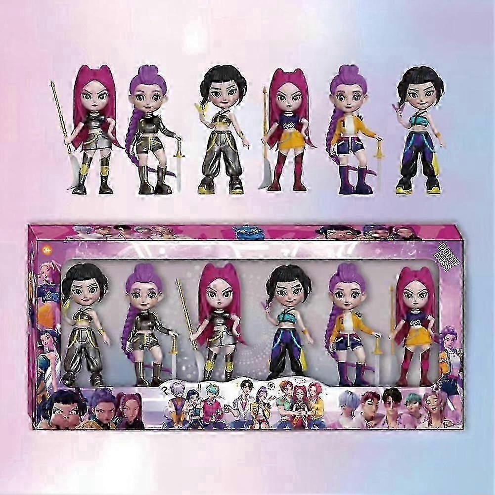 6 Stück K-POP Dämonenjäger Puppen Actionfigur Saja Boys Spielzeug Rumi Mira Zoey Figur Puppe ufeffGeburtstagsgeschenk für Kinder Fans