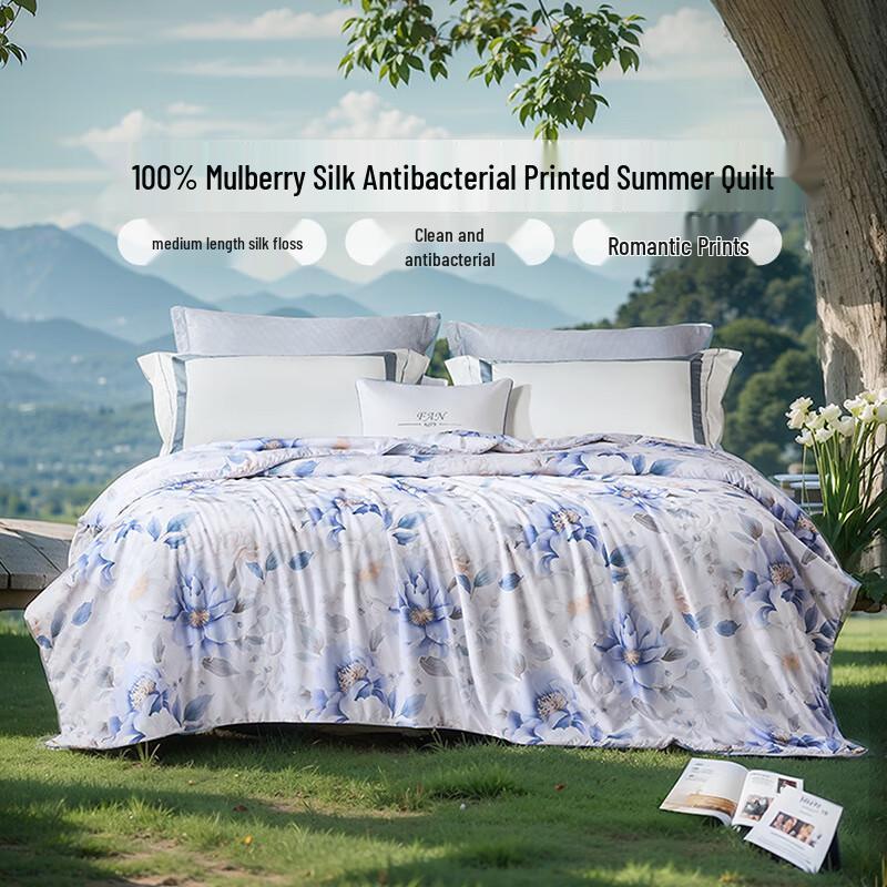 FUANNA Emerald Bay Tussah Silk Summer Quilt