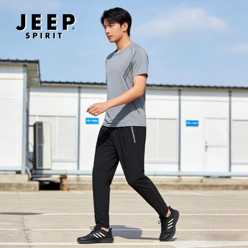 

JEEP SPIRIT Men s Quick-Dry T-shirt & Pants Sports Set M