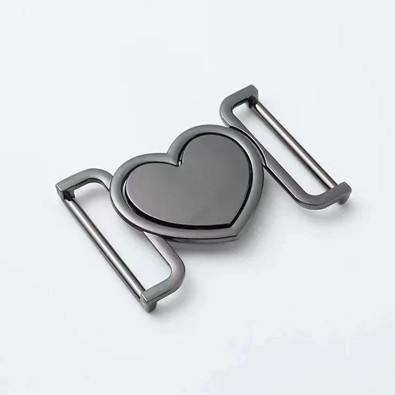 1pcs Alloy Metal Heart Buckle Decorative Belt Buckle Fastener for Coats Leather Craft Backpack Strap Webbing