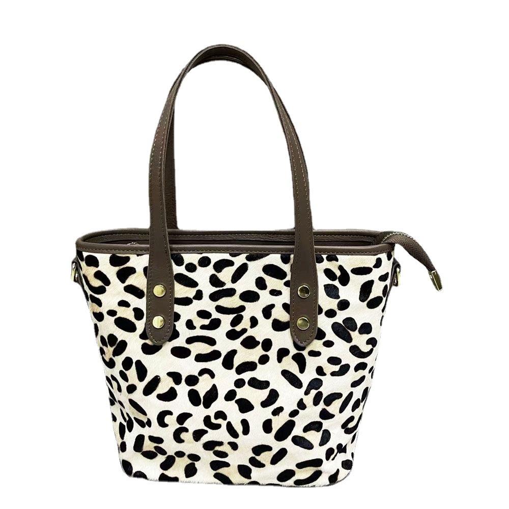 Skórzana Torba Damska Modna Wszechstronna Przenośna Torba na Ramię Torba Tote z Nadrukiem Leoparda Skórzana Torba Damska Oferta Specjalna