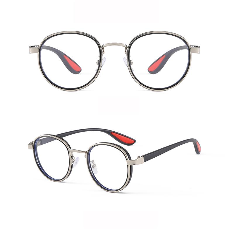 Dual Circle Retro Round Frame Reading Glasses Anti Blue Light Simple Elegant Eyewear for Middle-Aged Elderly