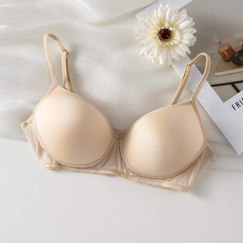 

Женский бесшовный беспроводной бюстгальтер из натурального шелка тутового дерева - Регулируемый, Легкий, Подходит для студенток S