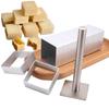Rectangle Shape Pineapple Cake Pie Biscuit Cutter Mold Stainless Steel Pulburon Molder With Pusher Cake Decorating Tools