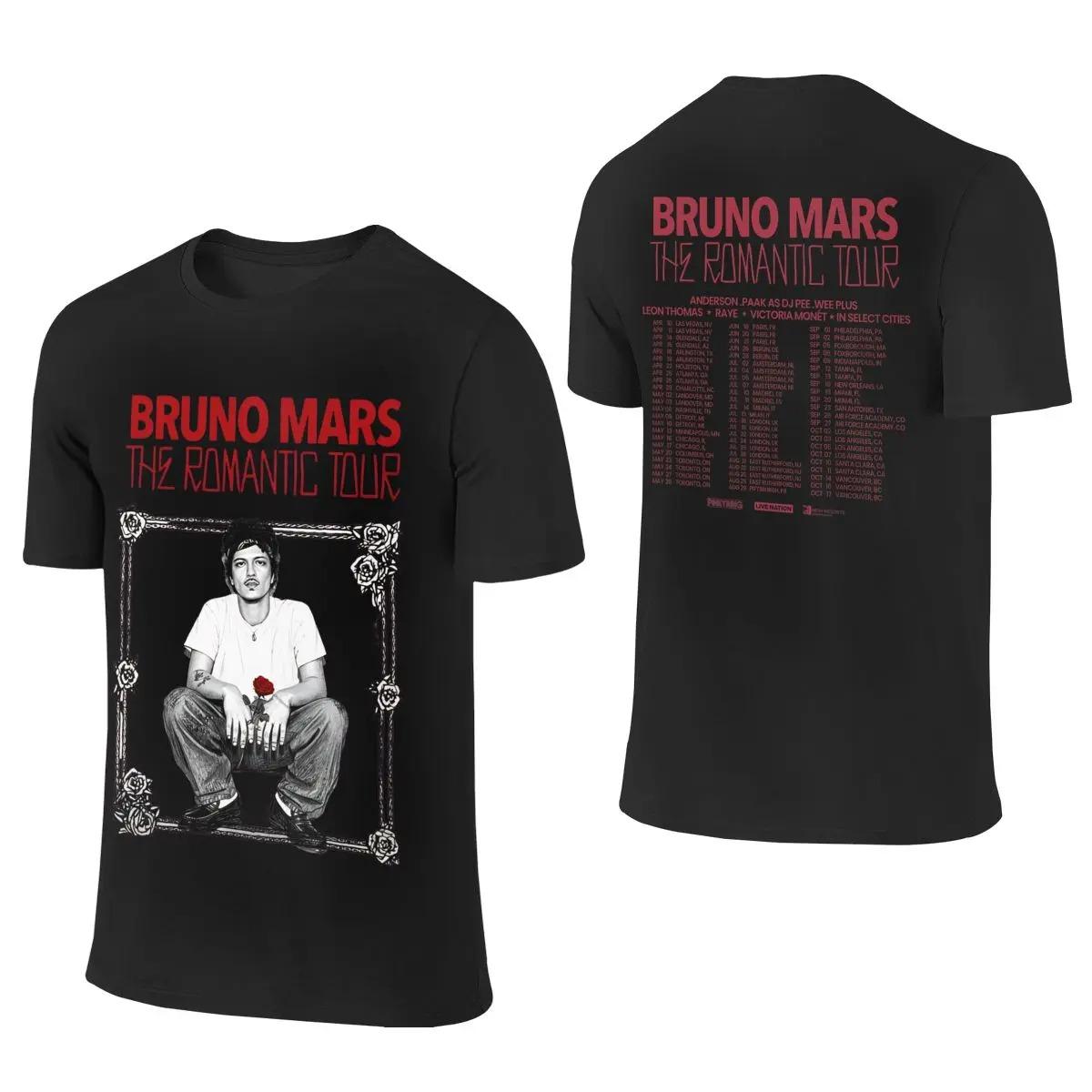 Fashion Hip Hop Clothes Heren Dames Bruno Mars The Romantic Tour 2026 Shirts Outfits Mode 100% Katoen T-shirt Tee Kleding Zomer Vrouwelijke Mannen Kleding S goud