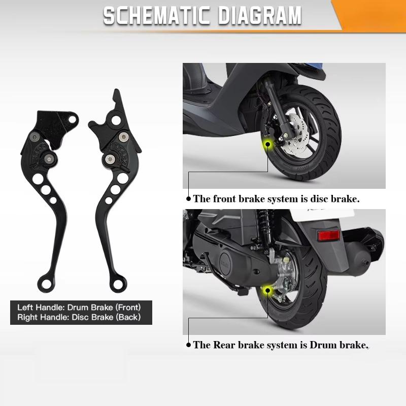 Universal Motorcycle Brake Levers Motorcycle Accessories Modified Horn Adjustable Hand Lever GY6