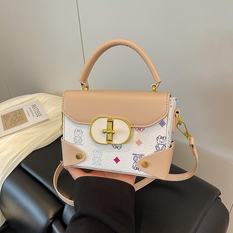 

Premium contrasting color small bag women s new popular versatile messenger bag fashionable portable small square bag белый